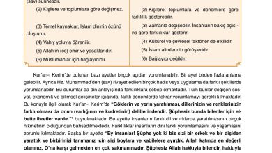 7. Sınıf Erkad Yayınları Din Kültürü Ders Kitabı Sayfa 115 Cevapları