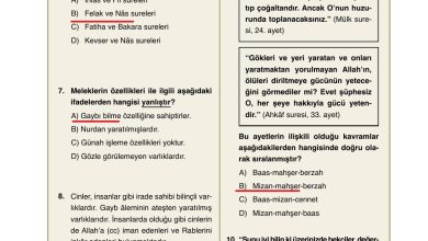 7. Sınıf Erkad Yayınları Din Kültürü Ders Kitabı Sayfa 36 Cevapları