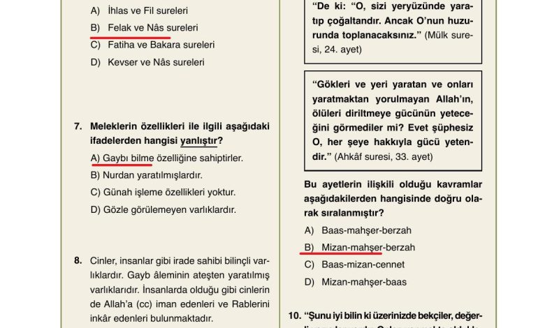 7. Sınıf Erkad Yayınları Din Kültürü Ders Kitabı Sayfa 36 Cevapları