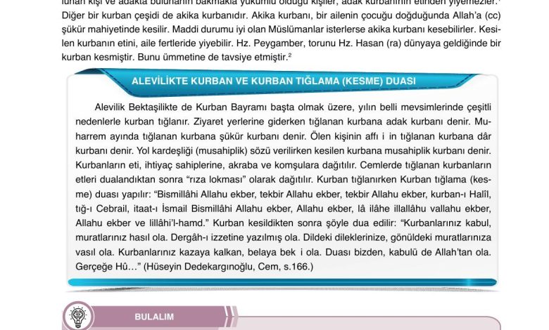 7. Sınıf Erkad Yayınları Din Kültürü Ders Kitabı Sayfa 52 Cevapları