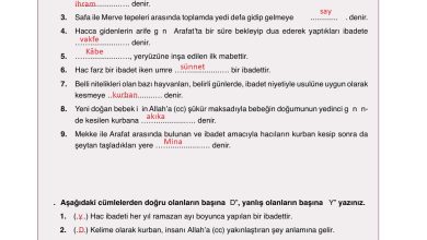 7. Sınıf Erkad Yayınları Din Kültürü Ders Kitabı Sayfa 59 Cevapları