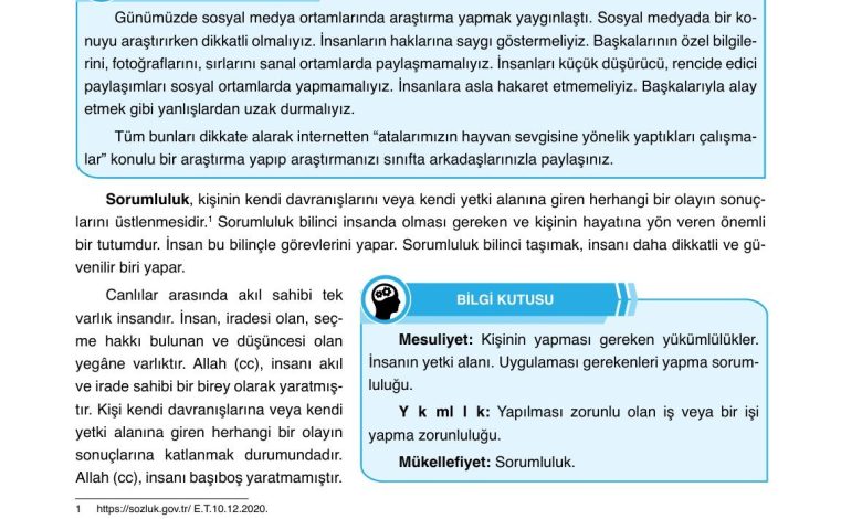 7. Sınıf Erkad Yayınları Din Kültürü Ders Kitabı Sayfa 77 Cevapları