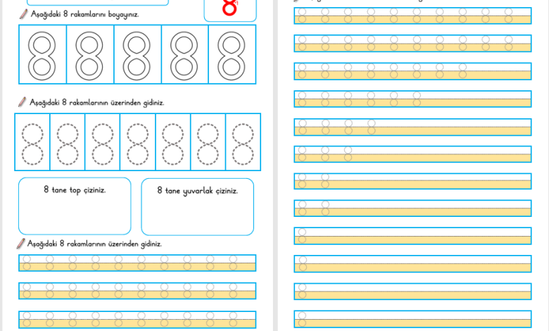 8 Rakamı Öğretimi (Yeni Müfredata Uygun)