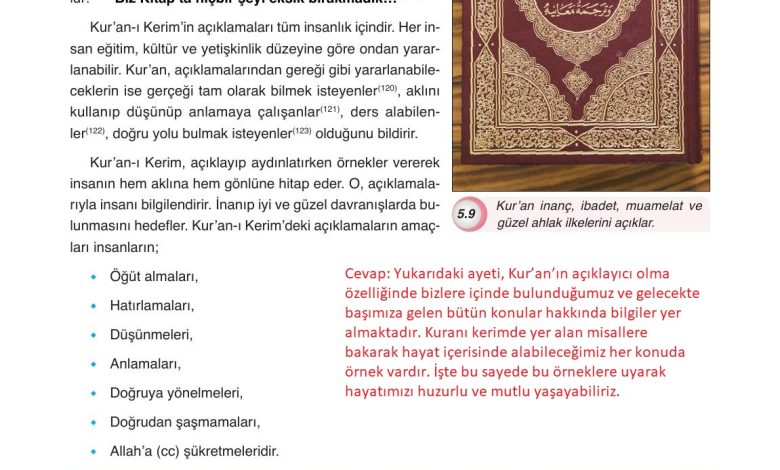 8. Sınıf Gezegen Yayınları Din Kültürü Ders Kitabı Sayfa 129 Cevapları