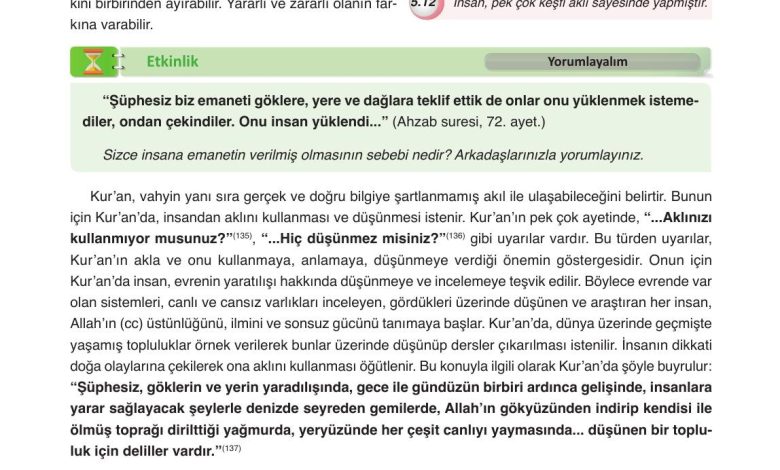 8. Sınıf Gezegen Yayınları Din Kültürü Ders Kitabı Sayfa 133 Cevapları