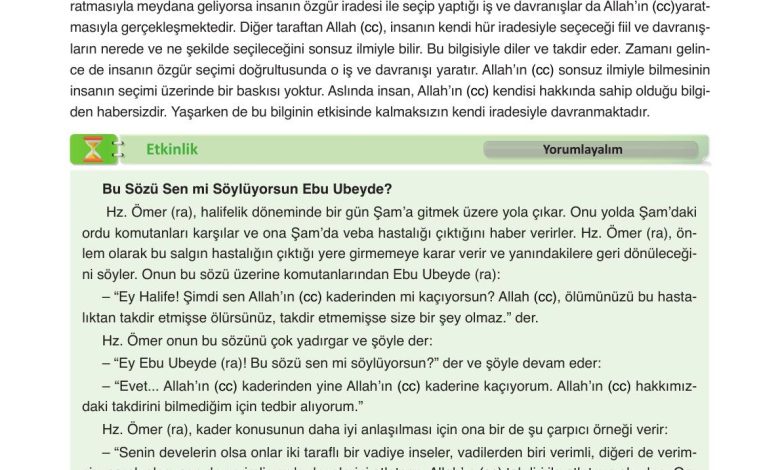 8. Sınıf Gezegen Yayınları Din Kültürü Ders Kitabı Sayfa 20 Cevapları