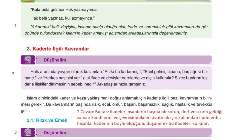 8. Sınıf Gezegen Yayınları Din Kültürü Ders Kitabı Sayfa 22 Cevapları