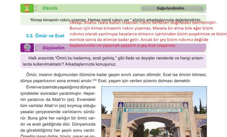 8. Sınıf Gezegen Yayınları Din Kültürü Ders Kitabı Sayfa 24 Cevapları