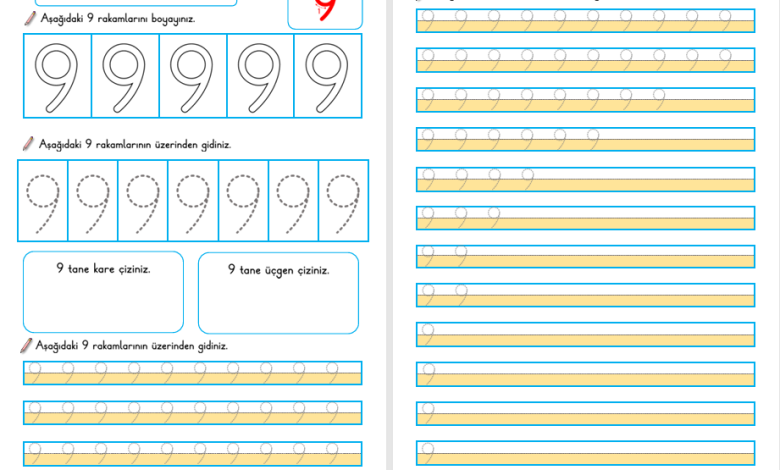9 Rakamı Öğretimi (Yeni Müfredata Uygun)