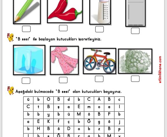 “B Sesi” Hissetme ve Tanıma Etkinlikleri