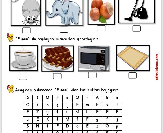 “F Sesi” Hissetme ve Tanıma Etkinlikleri