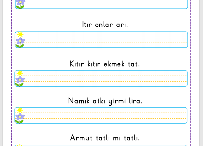 “I Sesi” Cümle Oluşturma Etkinlikleri