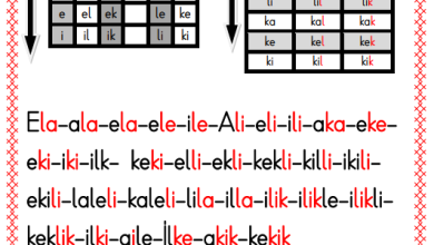 İ Sesi Hece ve Kelime Okuma Kağıdı