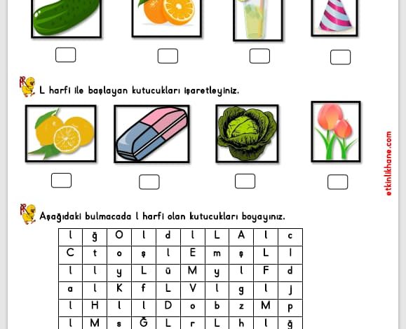 “L sesi” hissetme ve tanıma etkinlikleri