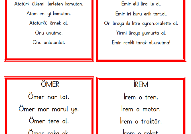 R Sesi Karesel Okuma Metinleri