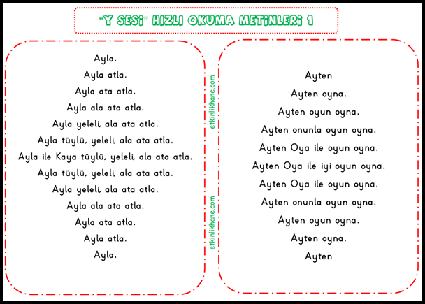 “Y Sesi” Hızlı Okuma Etkinlikleri