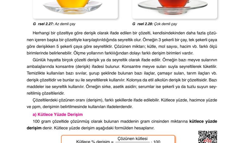 10. Sınıf Ata Yayıncılık Kimya Ders Kitabı Sayfa 100 Cevapları