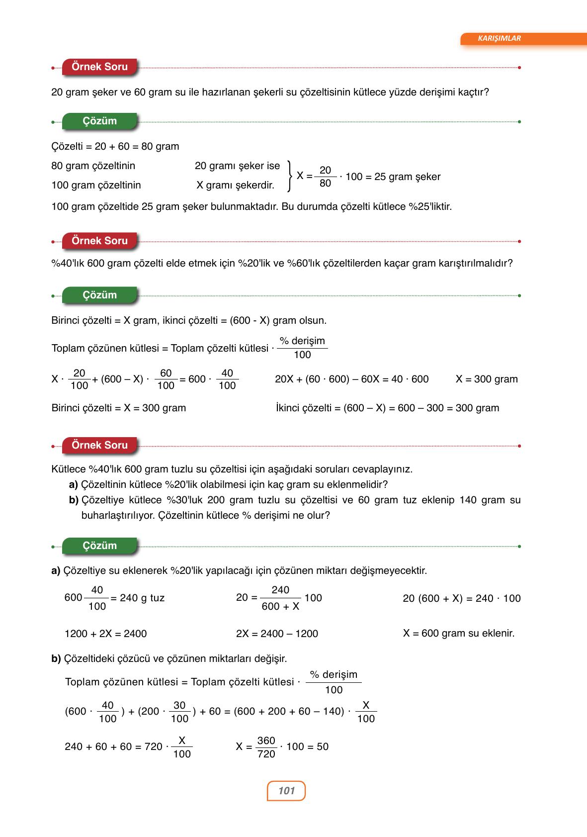 10. Sınıf Ata Yayıncılık Kimya Ders Kitabı Sayfa 101 Cevapları