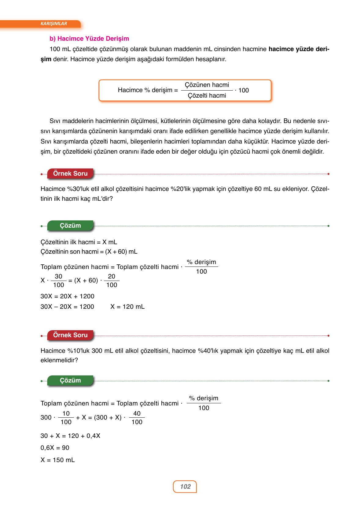 10. Sınıf Ata Yayıncılık Kimya Ders Kitabı Sayfa 102 Cevapları