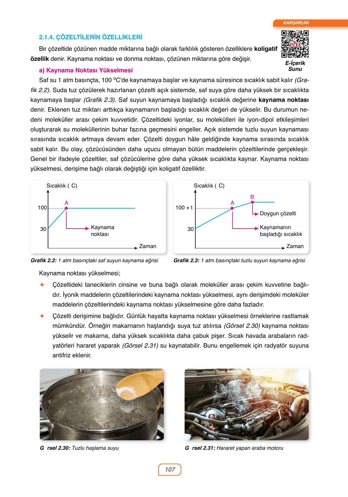 10. Sınıf Ata Yayıncılık Kimya Ders Kitabı Sayfa 107 Cevapları