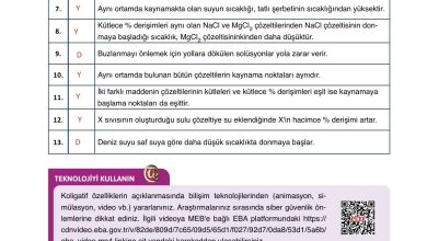 10. Sınıf Ata Yayıncılık Kimya Ders Kitabı Sayfa 110 Cevapları