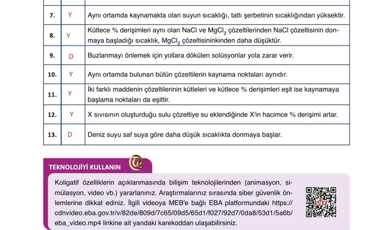 10. Sınıf Ata Yayıncılık Kimya Ders Kitabı Sayfa 110 Cevapları