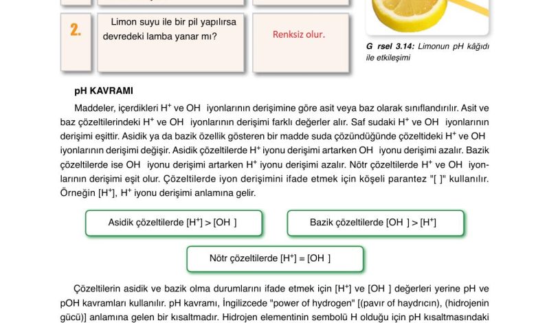 10. Sınıf Ata Yayıncılık Kimya Ders Kitabı Sayfa 140 Cevapları