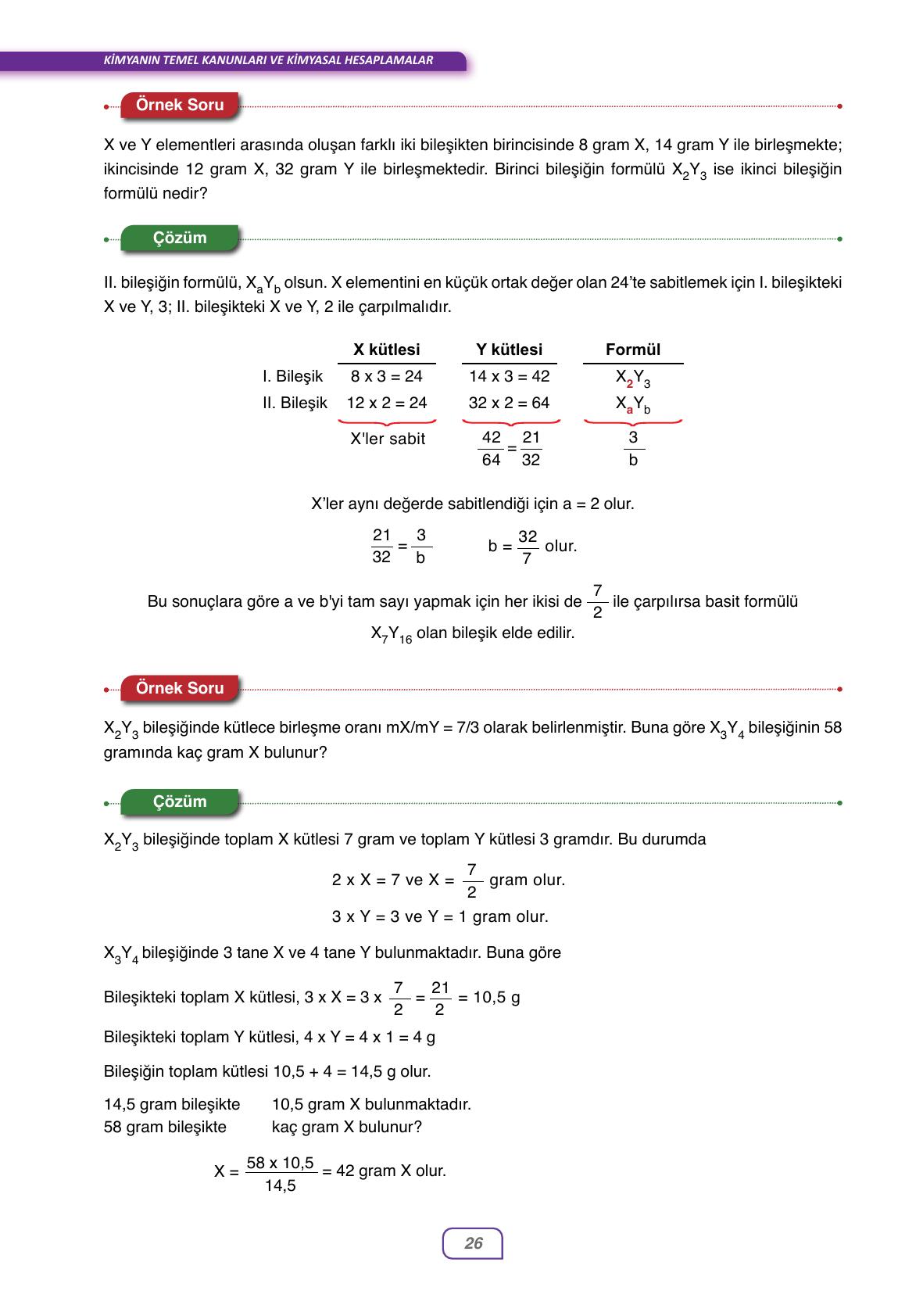 10. Sınıf Ata Yayıncılık Kimya Ders Kitabı Sayfa 26 Cevapları