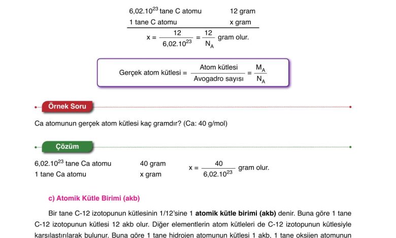 10. Sınıf Ata Yayıncılık Kimya Ders Kitabı Sayfa 31 Cevapları