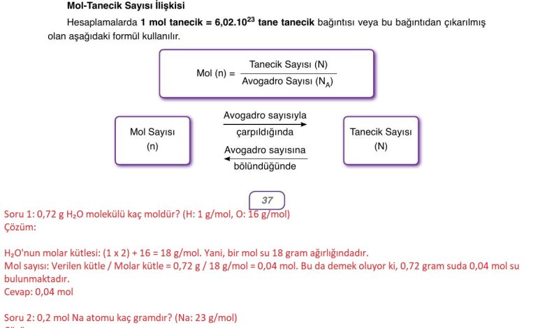 10. Sınıf Ata Yayıncılık Kimya Ders Kitabı Sayfa 37 Cevapları