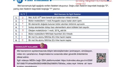 10. Sınıf Ata Yayıncılık Kimya Ders Kitabı Sayfa 46 Cevapları