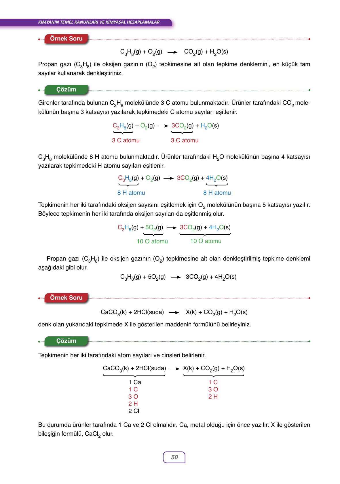 10. Sınıf Ata Yayıncılık Kimya Ders Kitabı Sayfa 50 Cevapları
