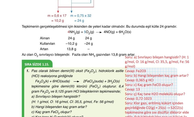 10. Sınıf Ata Yayıncılık Kimya Ders Kitabı Sayfa 66 Cevapları