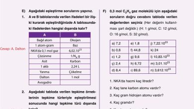 10. Sınıf Ata Yayıncılık Kimya Ders Kitabı Sayfa 78 Cevapları