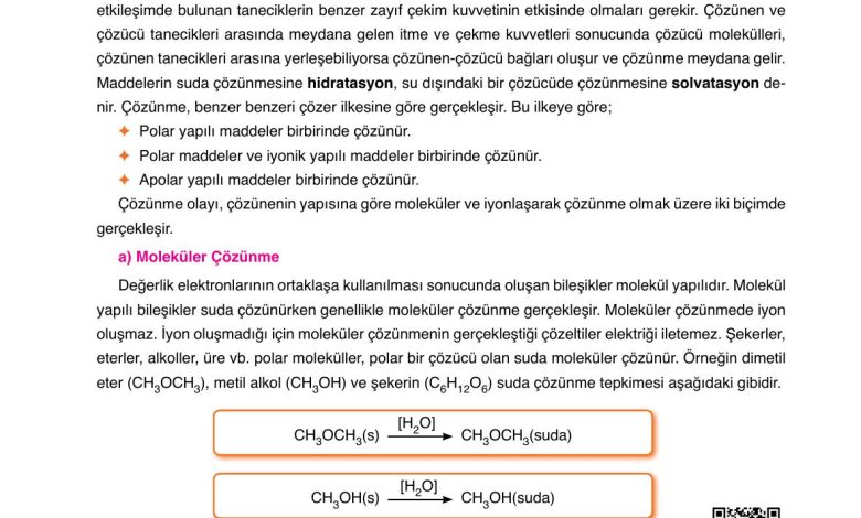 10. Sınıf Ata Yayıncılık Kimya Ders Kitabı Sayfa 96 Cevapları