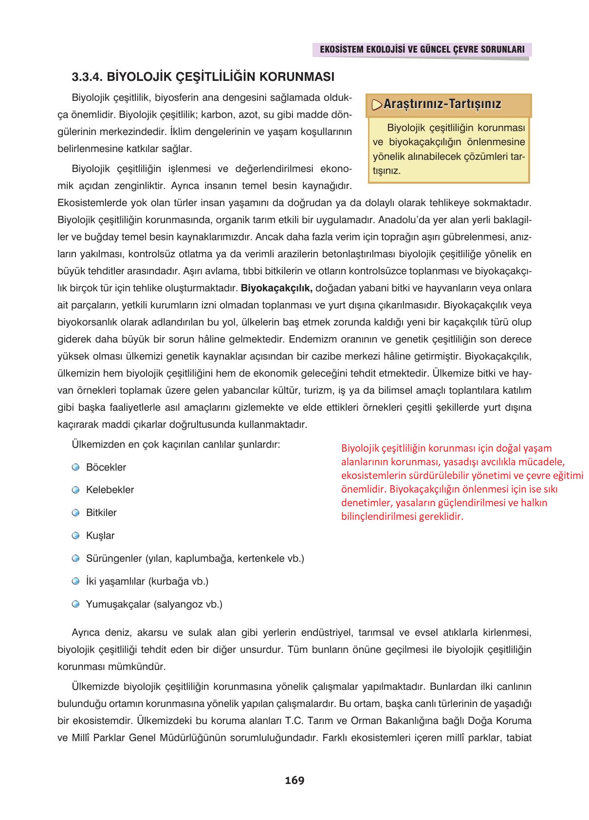 10. Sınıf Dörtel Yayıncılık Biyoloji Ders Kitabı Sayfa 169 Cevapları