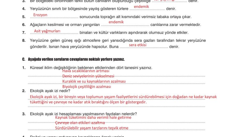 10. Sınıf Dörtel Yayıncılık Biyoloji Ders Kitabı Sayfa 176 Cevapları