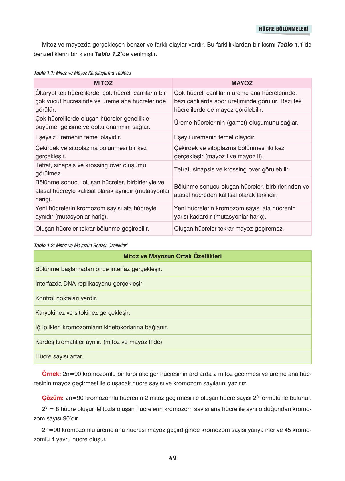 10. Sınıf Dörtel Yayıncılık Biyoloji Ders Kitabı Sayfa 49 Cevapları