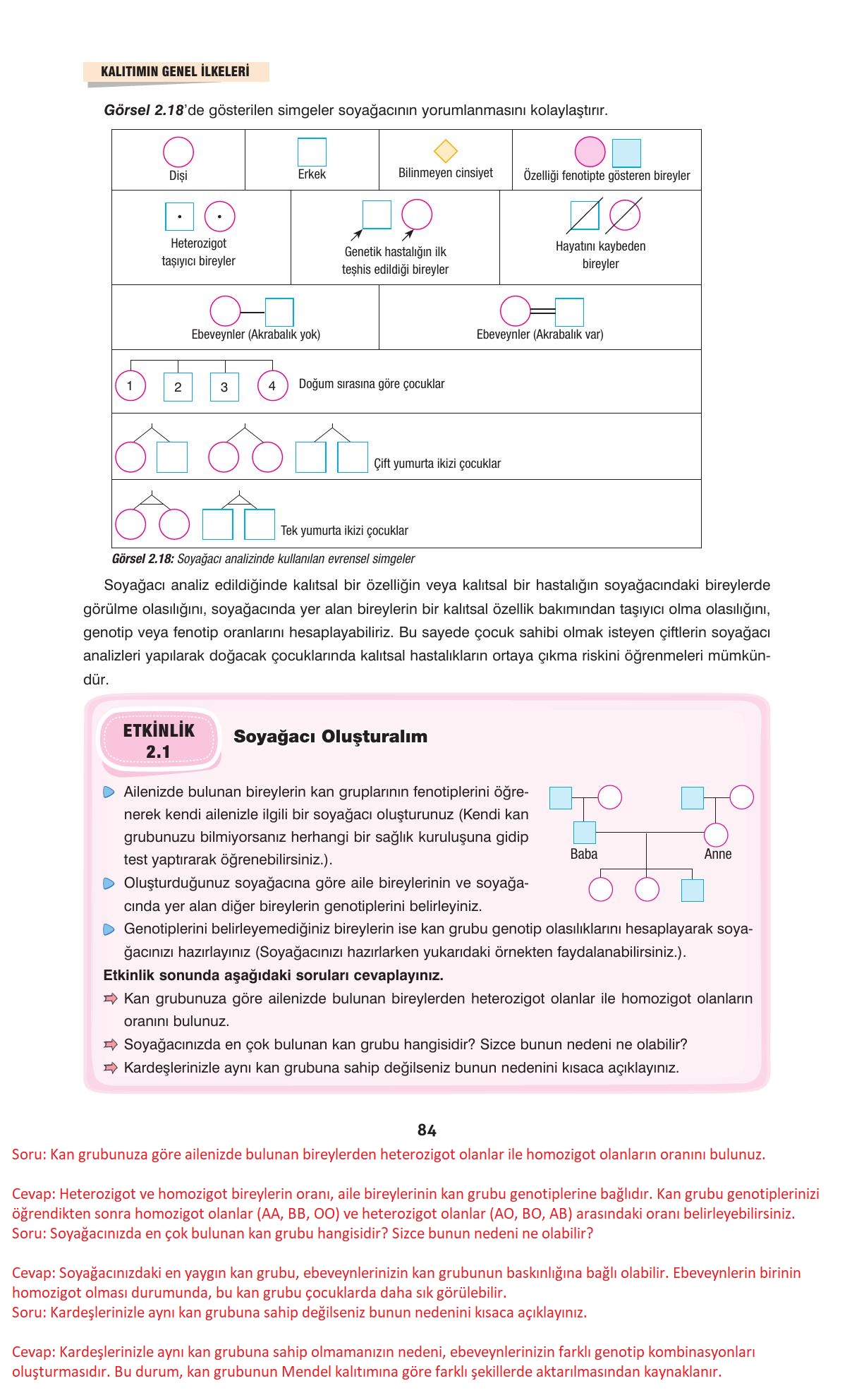 10. Sınıf Dörtel Yayıncılık Biyoloji Ders Kitabı Sayfa 84 Cevapları