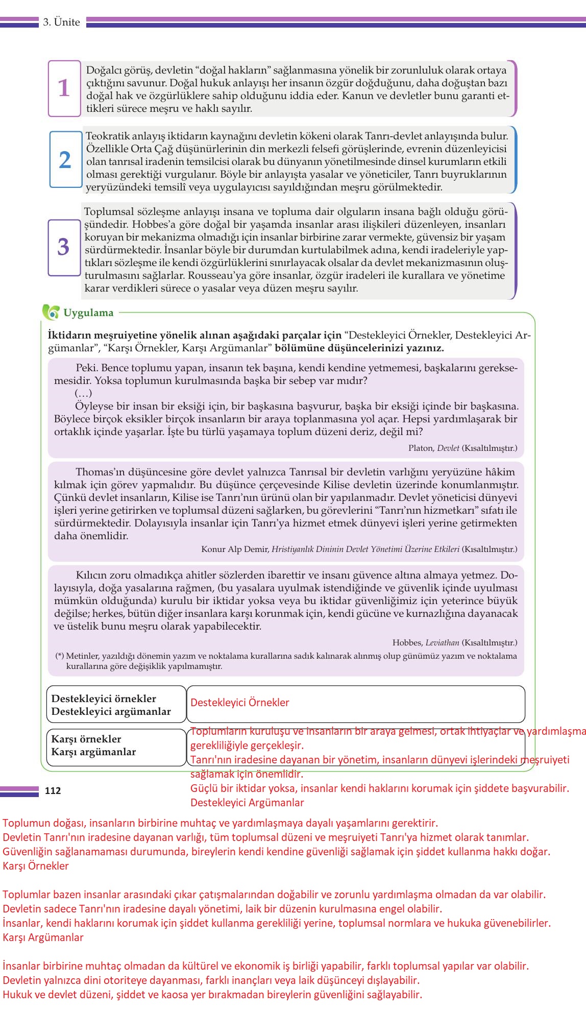 10. Sınıf Meb Yayınları Felsefe Ders Kitabı Sayfa 112 Cevapları