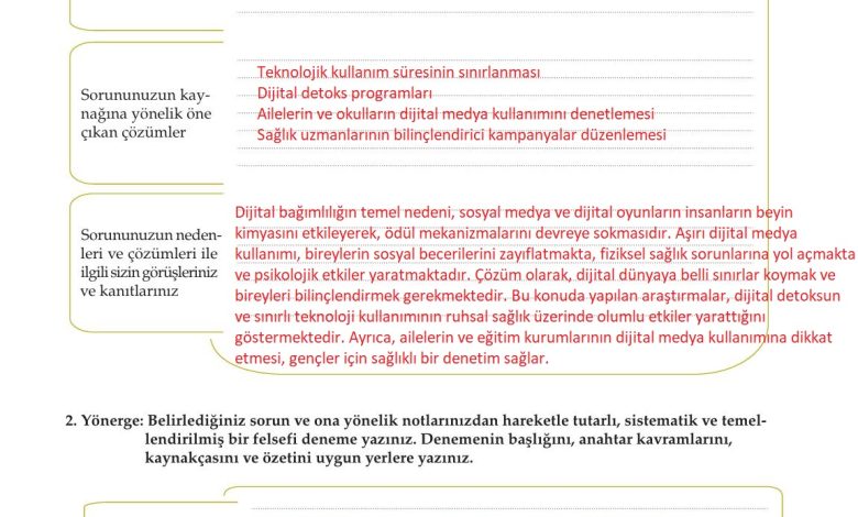 10. Sınıf Meb Yayınları Felsefe Ders Kitabı Sayfa 142 Cevapları