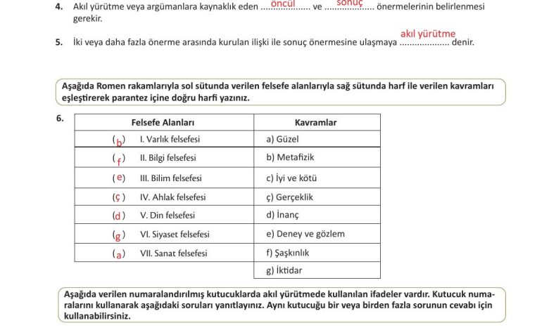 10. Sınıf Meb Yayınları Felsefe Ders Kitabı Sayfa 147 Cevapları