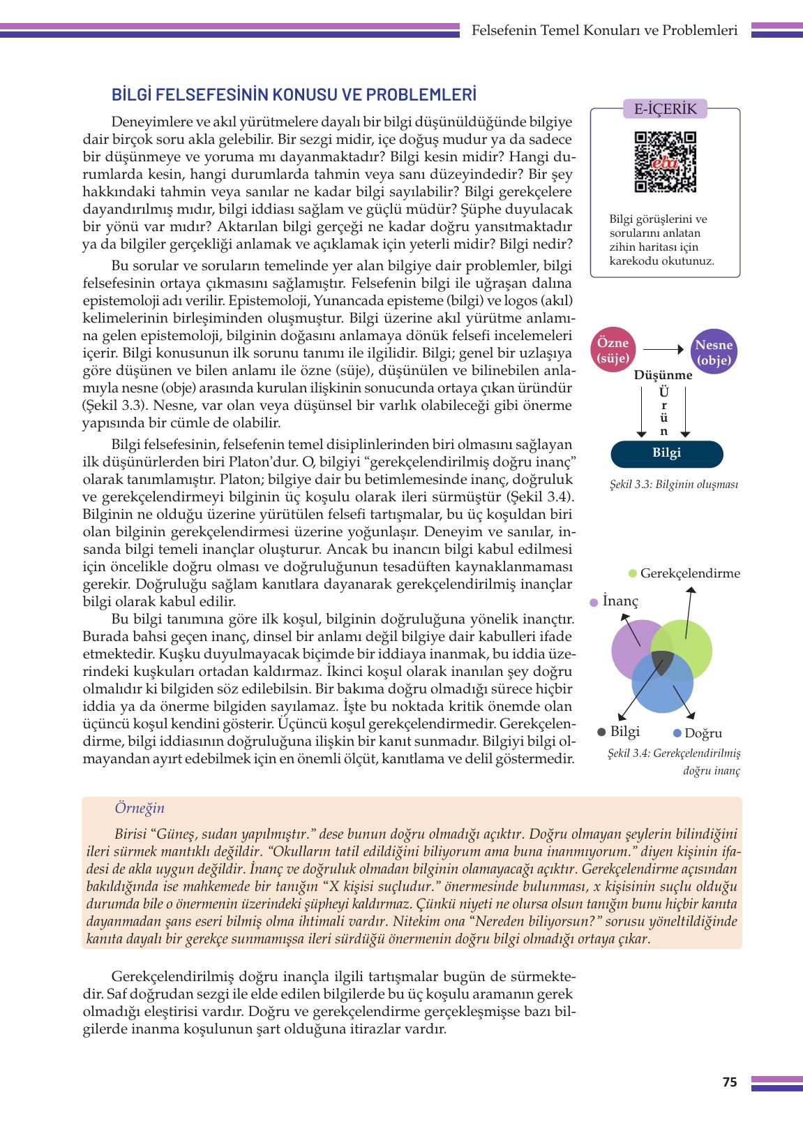 10. Sınıf Meb Yayınları Felsefe Ders Kitabı Sayfa 75 Cevapları