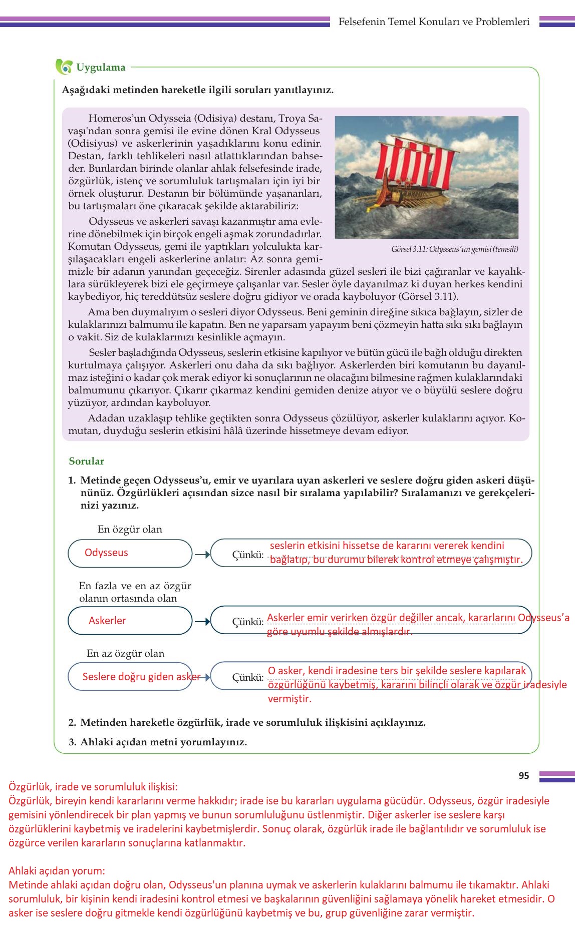 10. Sınıf Meb Yayınları Felsefe Ders Kitabı Sayfa 95 Cevapları