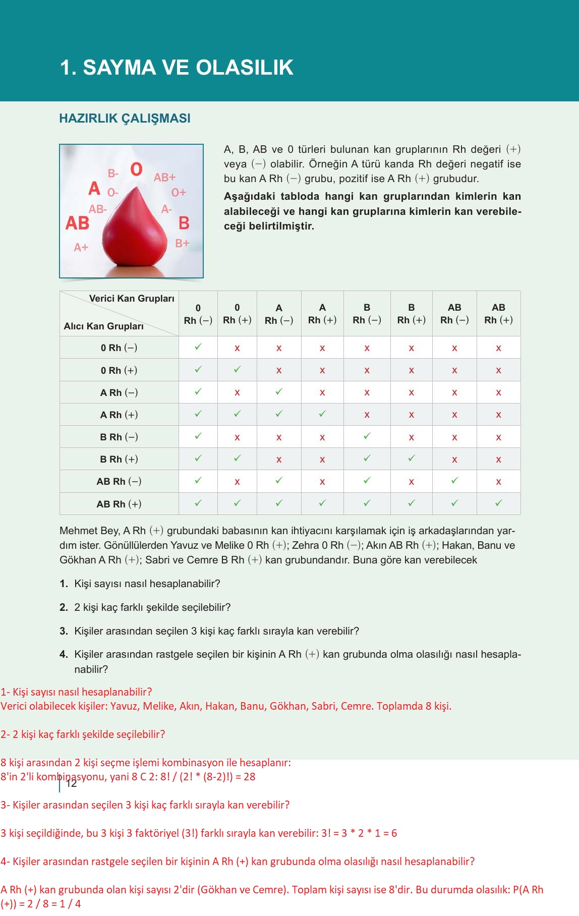 10. Sınıf Meb Yayınları Matematik Ders Kitabı Sayfa 12 Cevapları