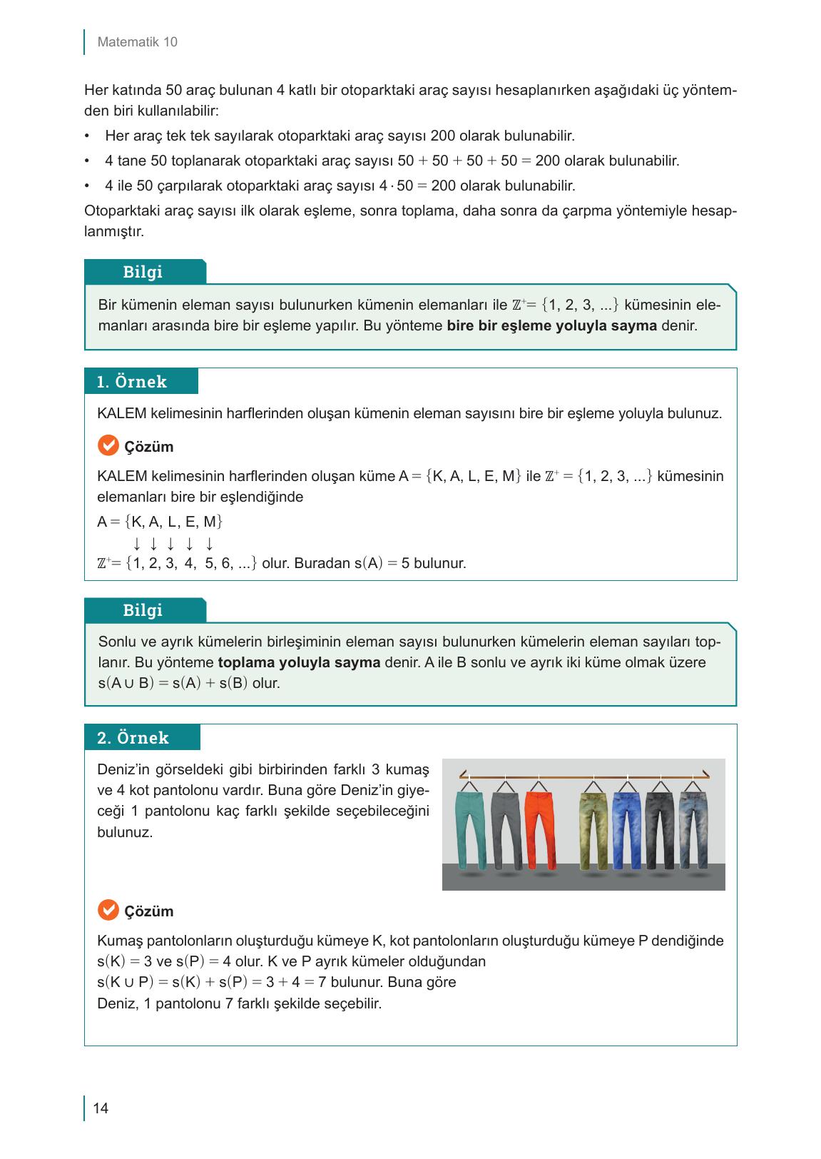 10. Sınıf Meb Yayınları Matematik Ders Kitabı Sayfa 14 Cevapları