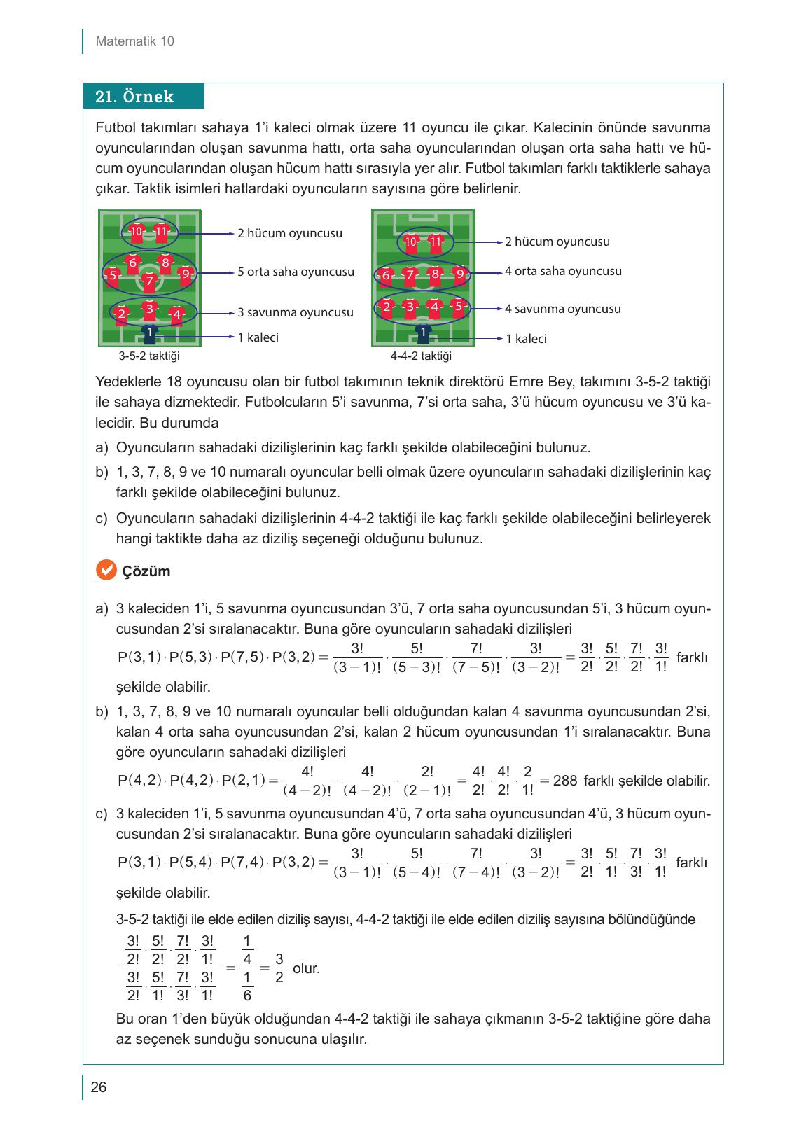 10. Sınıf Meb Yayınları Matematik Ders Kitabı Sayfa 26 Cevapları