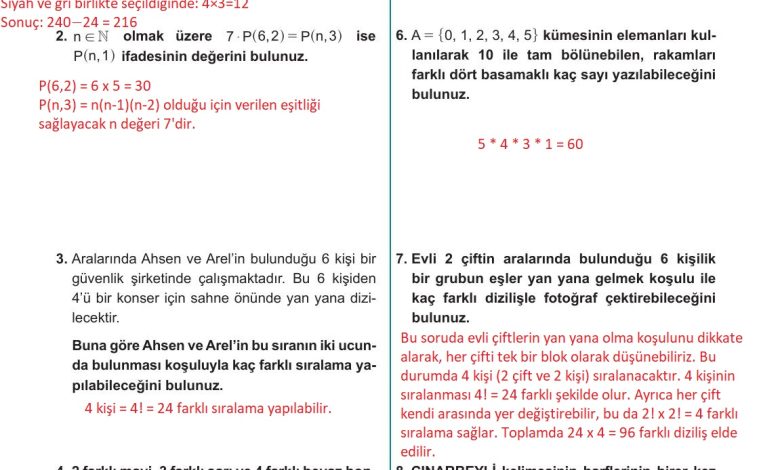 10. Sınıf Meb Yayınları Matematik Ders Kitabı Sayfa 28 Cevapları