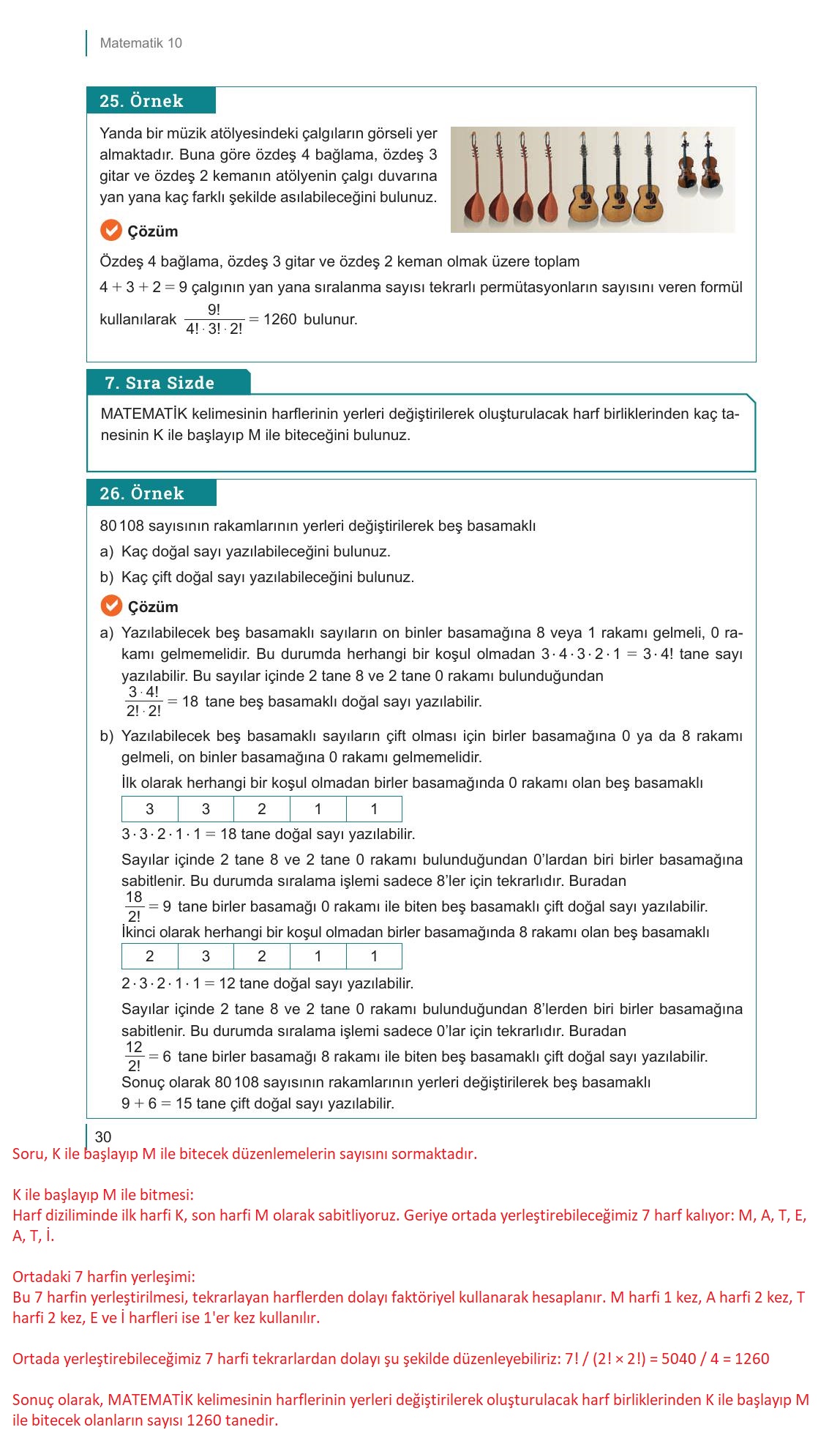 10. Sınıf Meb Yayınları Matematik Ders Kitabı Sayfa 30 Cevapları