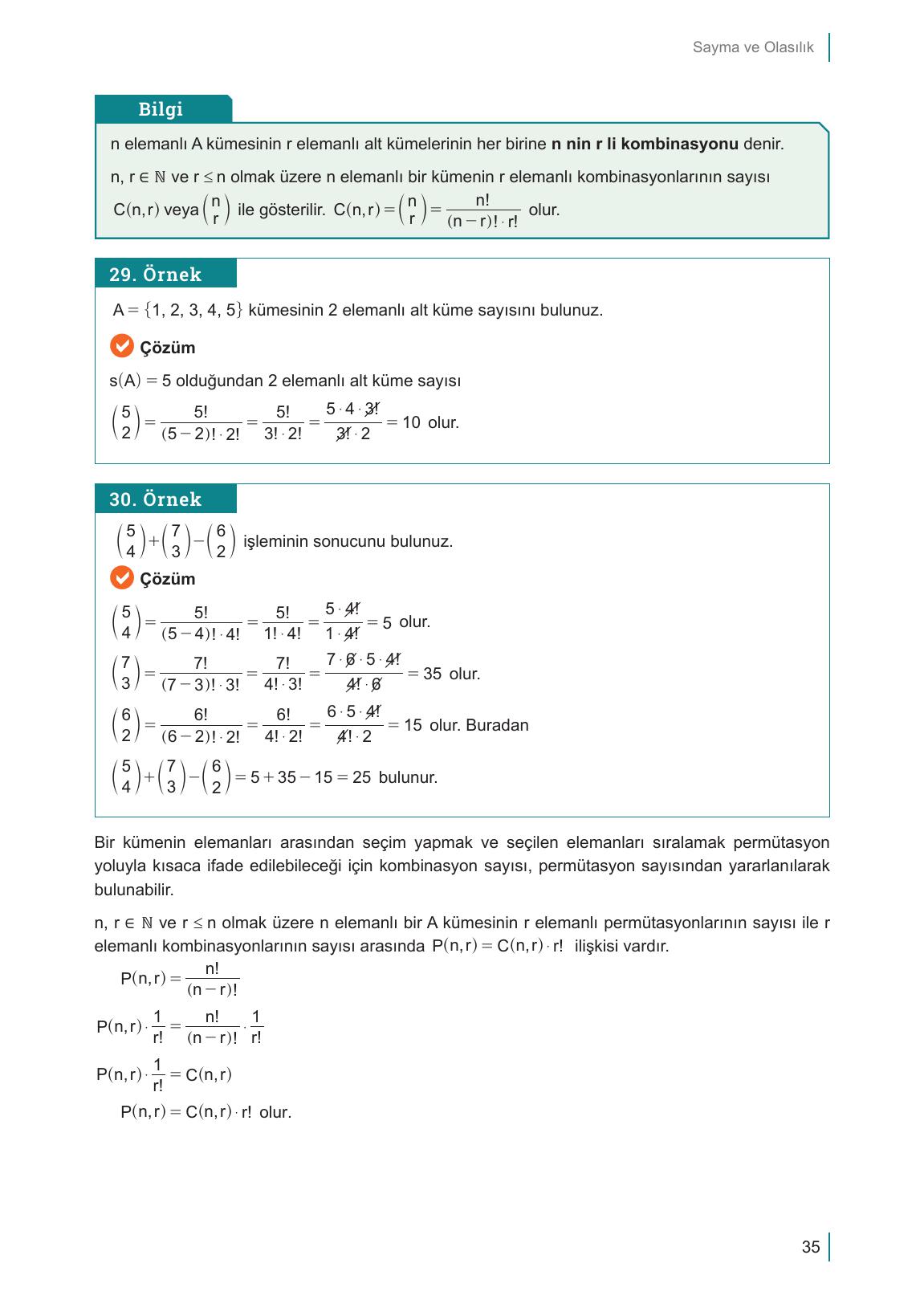 10. Sınıf Meb Yayınları Matematik Ders Kitabı Sayfa 35 Cevapları